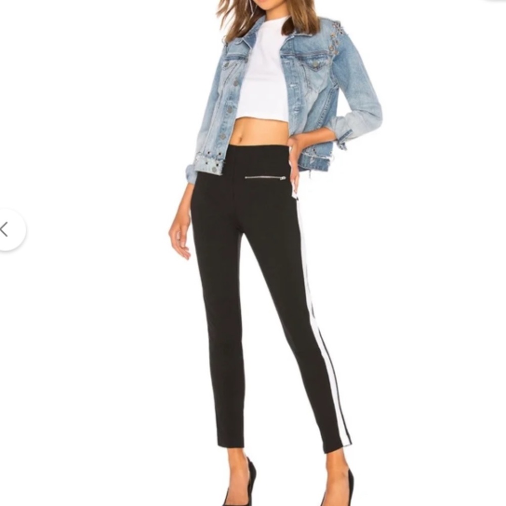 Rag & Bone Simone Pants- Black with White Tuxedo Stripe Sz 10